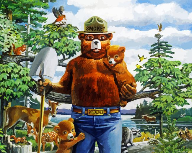 Smokey The Bear Painting By Numberss.png