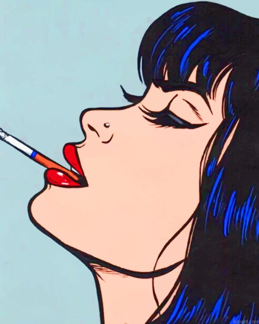 Smoking Girl Pop Art New Painting By Numberss.png