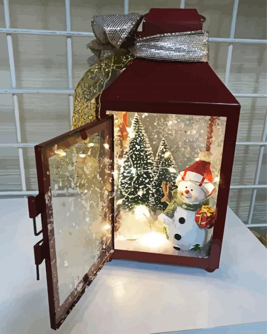 Snowy Christmas Lantern Painting By Numberss.png
