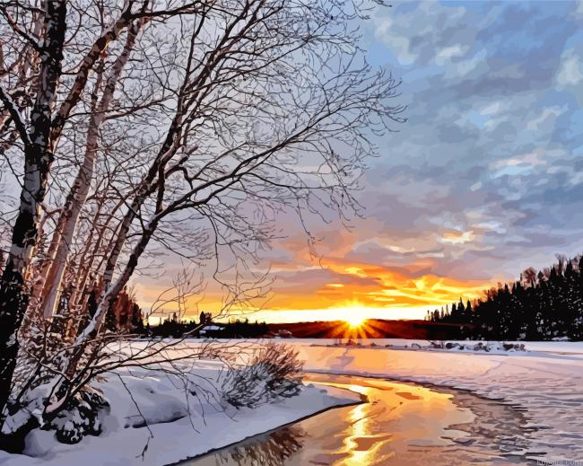 Snowy Landscape Painting By Numberss.png