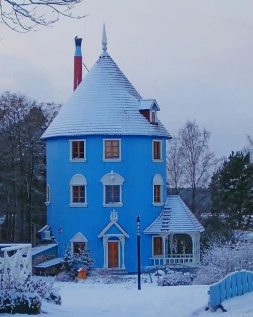 Snowy Moomin World Finland Painting By Numberss.png