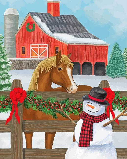Snowy Stable Winter Painting By Numberss.png