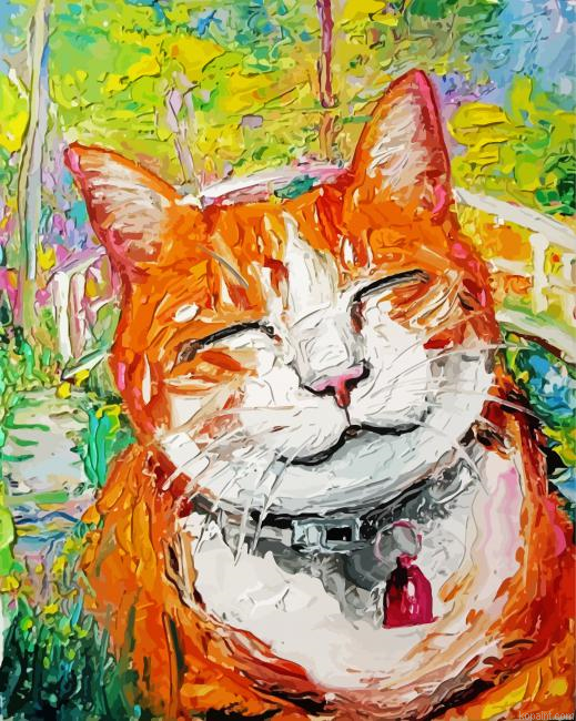 So Happy Smiling Cat By By Claude Monet Paint By Numbers