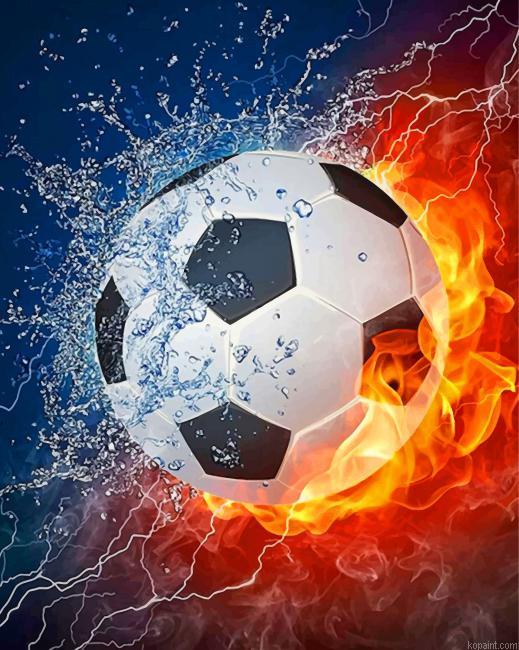 Soccer Ball On Fire Painting By Numberss.png