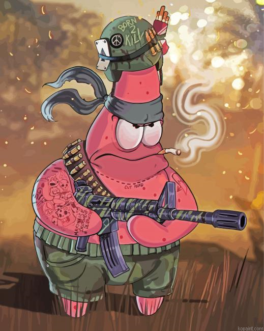 Soldier Patrick Star Painting By Numberss.png