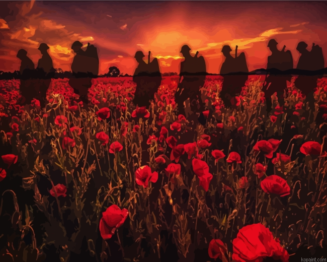 Soldiers Poppy Field Painting By Numberss.png