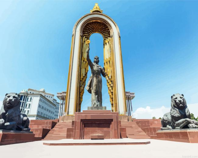 Somoni Monument Dushanbe Painting By Numberss.png