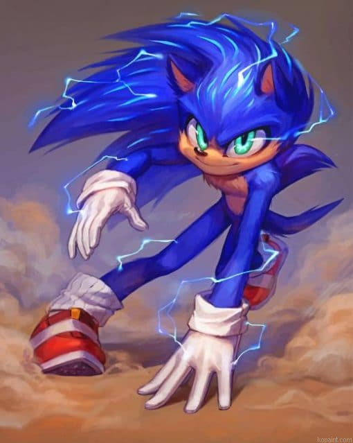 Sonic The Hedgehog Cartoon Painting By Numberss.png