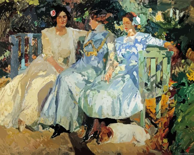 Sorolla My Wife And Daughters In The Garden Paint By Numbers.png