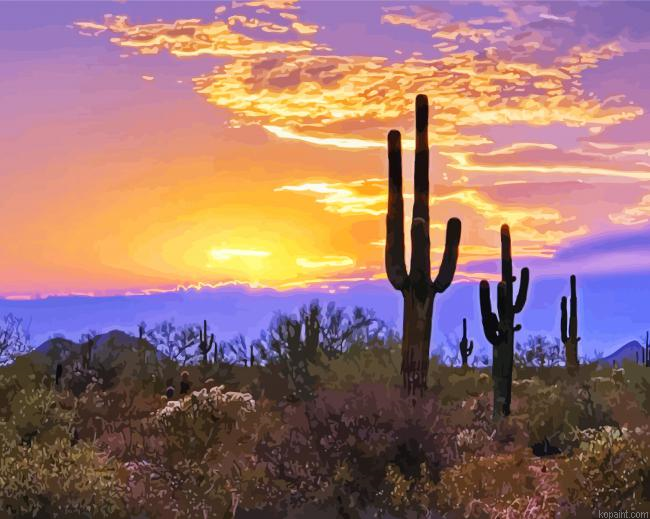 Southwest Desert Scene Sunset Painting By Numberss.png