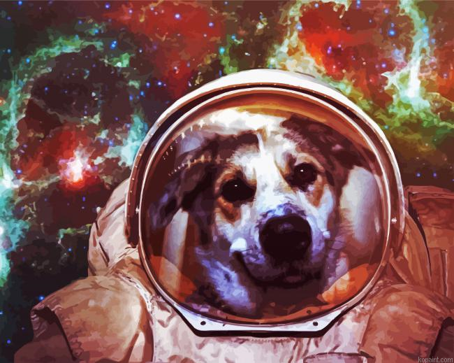 Space Dog Astronaut Paint By Numbers