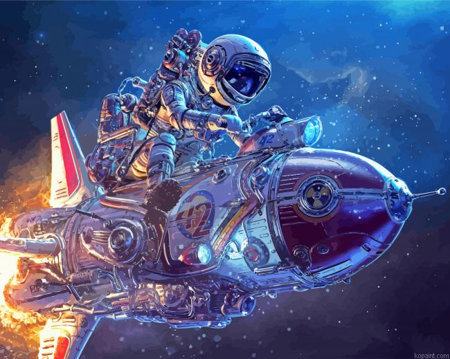 Spaceman On Space Rocket Painting By Numberss.png