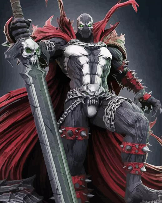 Spawn with Sword Paint By Numbers