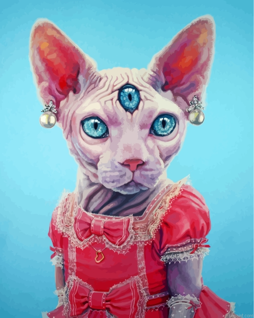 Sphinx Cat In Dress Painting By Numberss.png