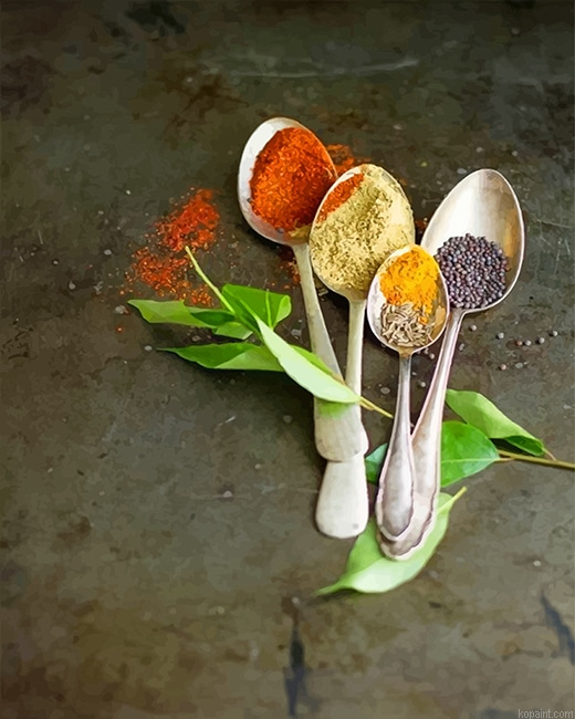 Spices Spoon New Painting By Numberss.png