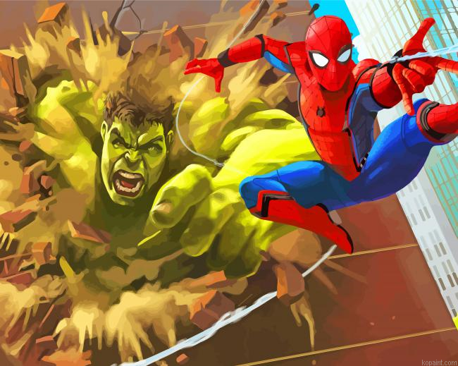 Spider Man Hulk Paint By Numbers