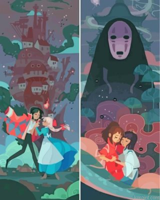 Spirited Away X Howls Moving Castle Painting By Numberss.png