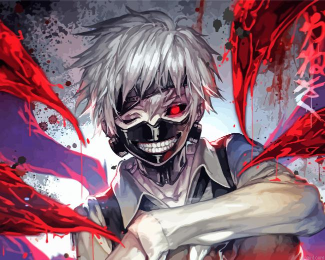 Splatter Ken Kaneki Anime Painting By Numberss.png