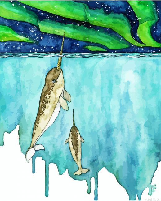 Splatter Narwhales Art Painting By Numberss.png