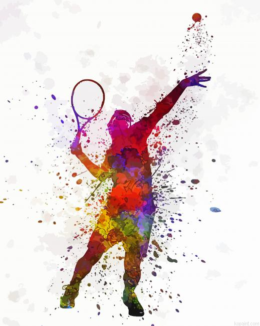Splatter Tennis Player Paint By Numbers.png