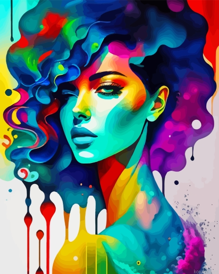 Splatter Woman Art Painting By Numberss.png