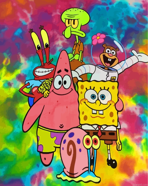 Spongbob Characters Painting By Numberss.png