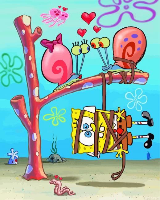 Spongbob Gary Painting By Numberss.png