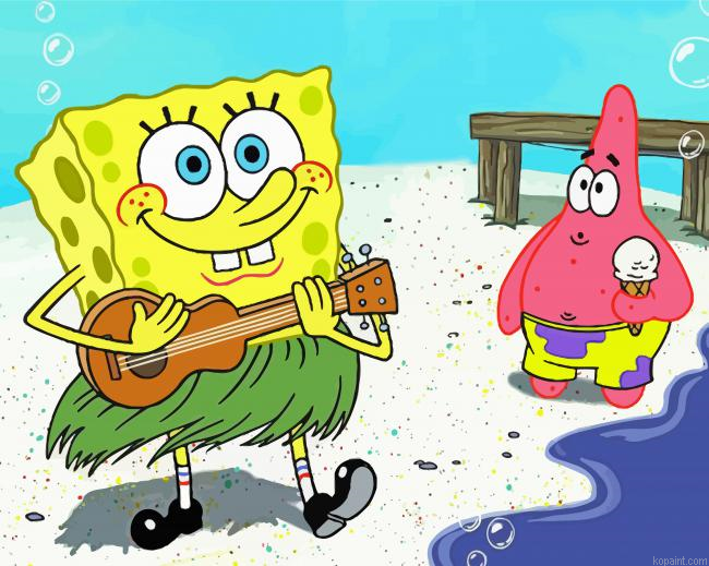 Spongebob And Patrick Star Painting By Numberss.png