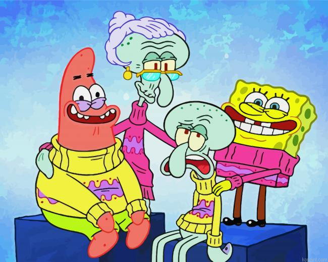 Spongebob Squarepants Squidward Painting By Numberss.png
