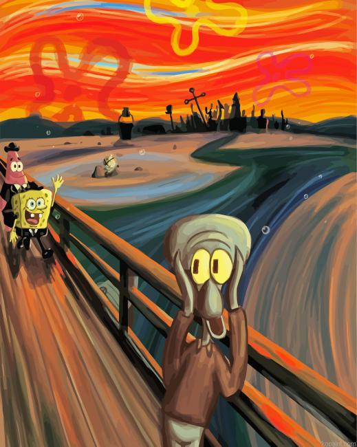 Spongebob Squarepants The Scream Painting By Numberss.png