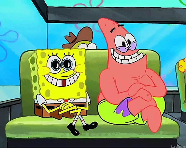 Spongebob Squarepants And His Friend New Painting By Numberss.png