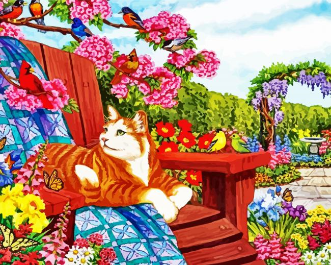 Spring Cat Painting By Numberss.png