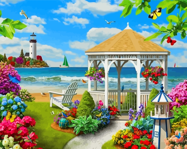 Spring Garden By Beach Painting By Numberss.png