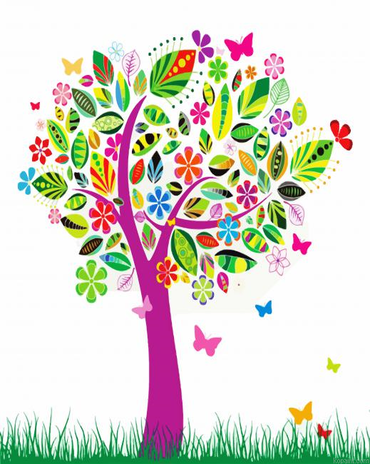 Spring Tree Painting By Numberss.png