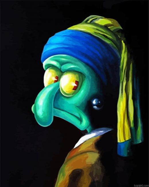 Squidward With The Pearl Earring Painting By Numberss.png