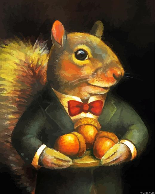 Squirrel Holding Acorns Painting By Numberss.png