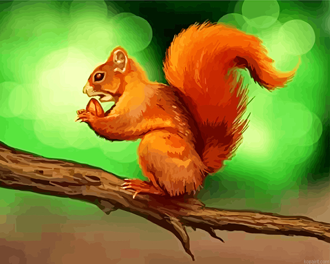 Squirrel On The Tree Paint By Numbers