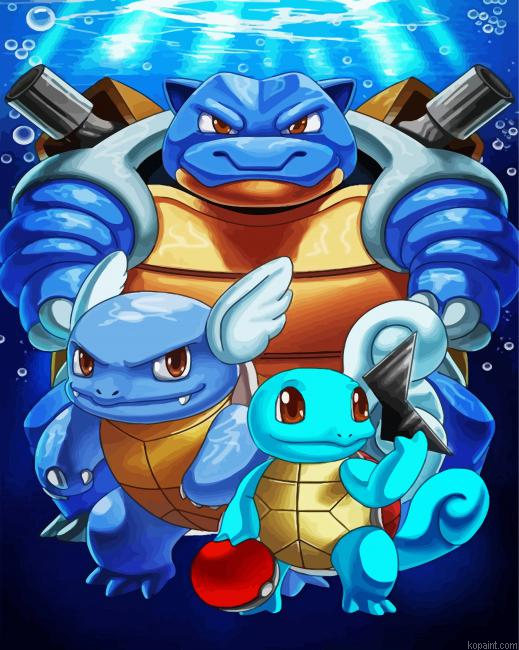 Squirtle Evolution Pokemon Painting By Numberss.png