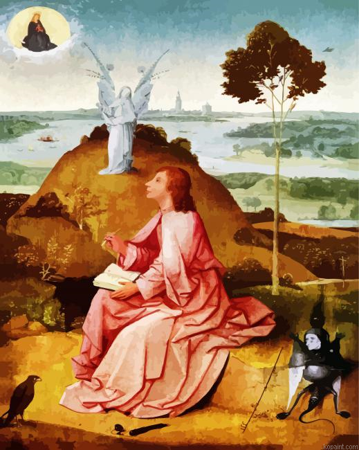 St John The Evangelist On Patmos By Bosch Painting By Numberss.png
