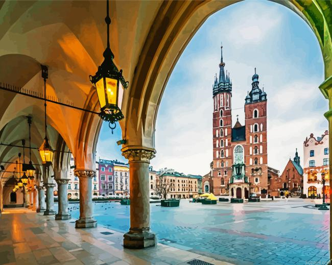 St Marys Basilica Krakow Poland Paint By Numbers.png