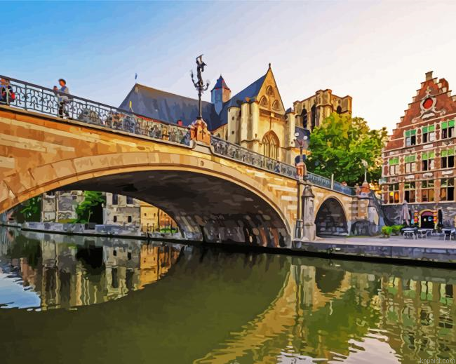 St Michael S Bridge Ghent Painting By Numberss.png