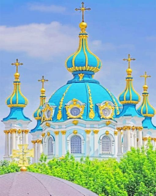 St. Andrew Church Ukraine Painting By Numb.png
