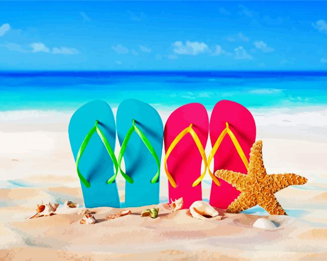Starfish And Flip Flops Painting By Numberss.png