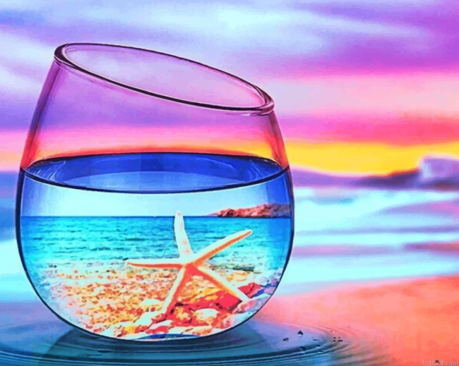 Starfish In A Glass Painting By Numberss.png