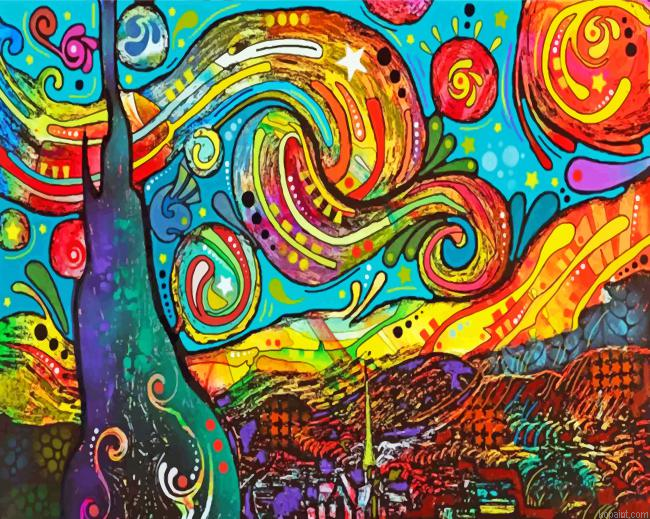 Starry Night Art Painting By Numberss.png