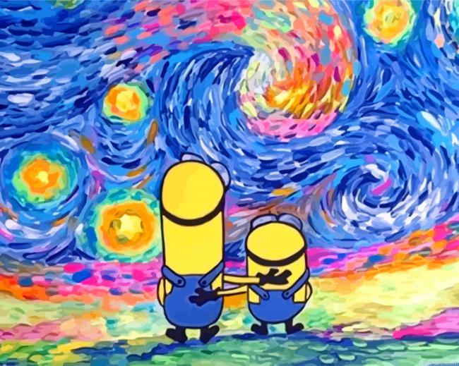 Starry Night Minions Paint By Numbers