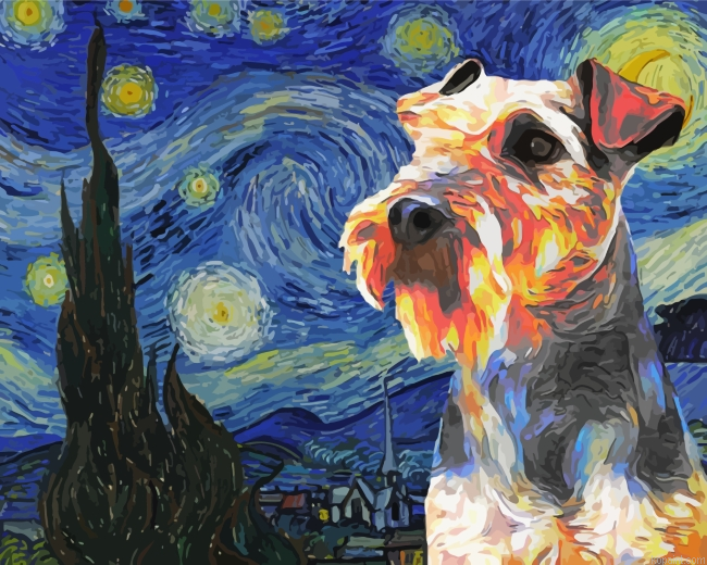 Starry Night Wirehaired Pointing Griffon Painting By Numberss.png