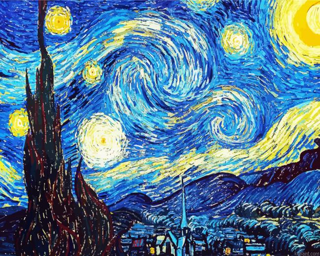 Starry The Night Painting Painting By Numberss.png