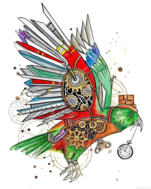 Steampunk Bird Painting By Numberss.png