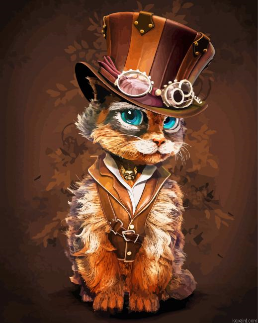 Steampunk Kitty Painting By Numberss.png